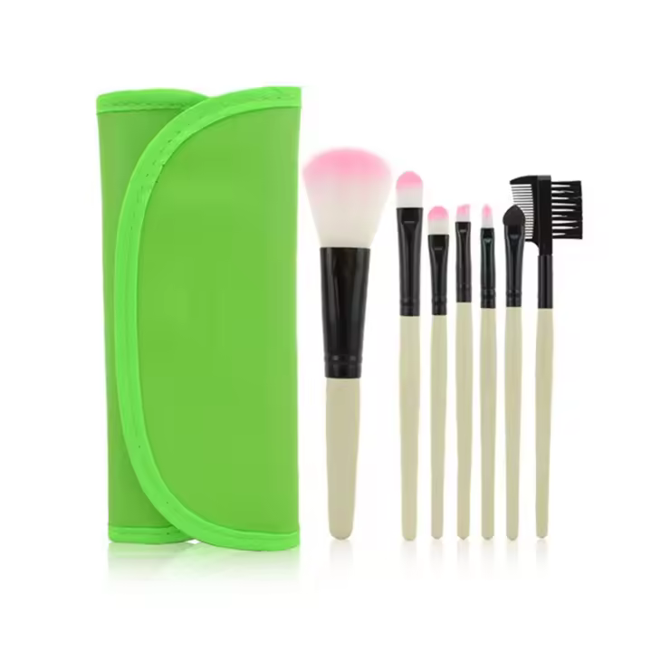 Set de Maquillaje Portátil de 7 Piezas Cepillos de Maquillaje Amigables con el Hilo - 1