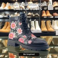 Botas de pierna pequeñas informales de diseñador para mujer con cómodas correas con estampado de rosas, invierno de goma antideslizante, ligeras para otoño y - details 2