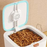 Contenedor de almacenamiento de alimentos sellado para mascotas con tapa, Cubo de plástico a prueba de humedad e insectos para perros y gatos, 1 unidad - details 1