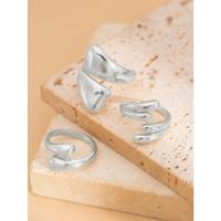 Juego de Anillos Geométricos Asimétricos para Mujer - Bisutería Urbana de Lujo, Diseño Vanguardista con Toque Hip-Hop, Joyería de Acero Quirúrgico y Titanio - details 20