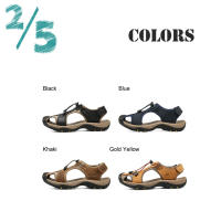 Sandalias clásicas de cuero genuino para hombre, zapatos ligeros informales de alta calidad para exteriores, zapatillas de moda para verano - details 1