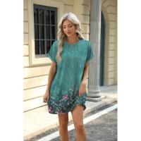 BUNO-2025 Camiseta holgada de manga corta para mujer, vestidos estampados con bolsillos y cuello redondo - details 59
