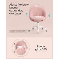 Silla de Oficina en Casa, Silla Giratoria de Algodón y Lino, Silla de Escritorio, Acolchada con Espuma, Altura Ajustable, para Estudio, Dormitorio, Azul Pálido OBG020Q01 - details 13