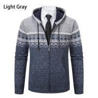 Chaqueta cálida de otoño e invierno para hombre, cárdigan de punto con capucha y chaqueta de algodón polar - details 4