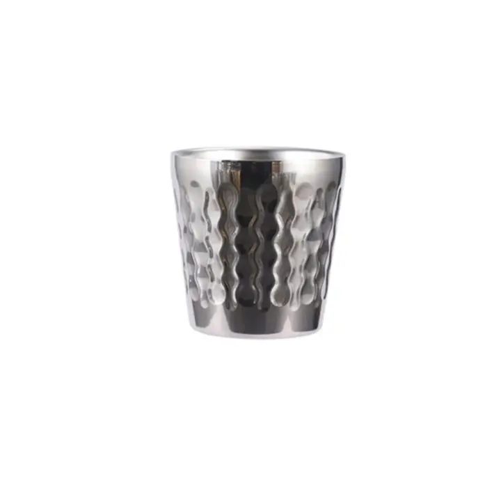 Tazas de cerveza de doble pared de acero inoxidable, taza de bebidas de agua fría antiescaldadura, textura martillada, anticaída, Bar - 1