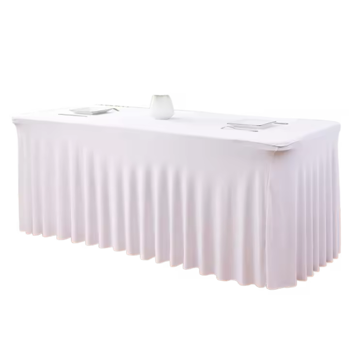 Suministros para fiestas, mantel elástico de Color sólido, falda de mesa gruesa lavable, cubierta de mesa suave brillante para boda - 1