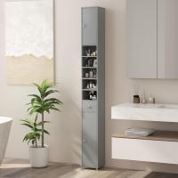 Armario de Baño Alto, Columna Auxiliar para Almacenamiento de Baño, con 2 Armarios y 1 Cajón, Organizador Armario Estrecho 20 x 20 x 180 cm, para Inodoro, Oficina - details 10
