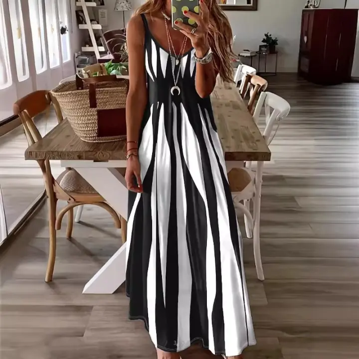 Vestido de verano Vnck para mujer, vestido estampado - 1