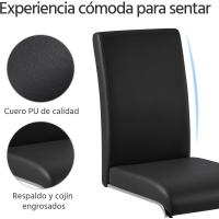 2 Piezas Sillas de Comedor Sillas de Oficina Conferencia Altura 47cm Carga Máxima 135kg Blanco - details 82