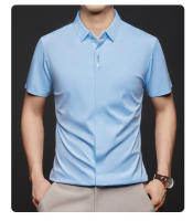 Hombres cortos en verano, negocios de mediana edad, camisa sin costuras, camisa de manga corta transpirable y agradable para la piel para uso masculino - details 0