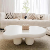Mesa de centro en forma de nube, mesa de centro Irregular para interiores, mesa blanca moderna para sala de estar - details 2