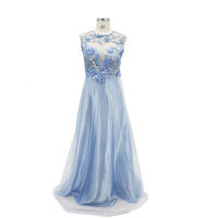 Vestido largo de gasa con encaje Floral para mujer, baile de graduación de noche para traje Formal, dama de honor, 2024 - details 1