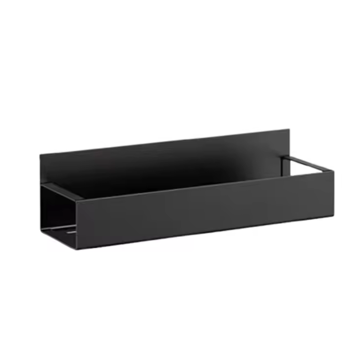Estante de almacenamiento magnético de gran capacidad de soporte, estante de almacenamiento colgante lateral extraíble para ahorrar espacio, hierro negro sin perforaciones - 1