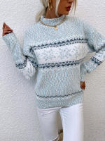 Suéter cálido de punto para mujer, jersey de cuello medio alto, copo de nieve, otoño e invierno, 2023 - details 17