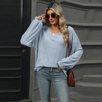 Top para mujer, camiseta holgada lisa con cuello en V, ropa popular coreana elegante de liquidación, años 90 - details 12