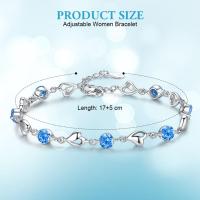 Pulsera de Ley 925 con Circonita Brillante para Mujer, Pulseras Deslizantes de Cadena Ajustable, Joyería Nupcial para Bboda, Día de la Madre, Regalo - details 0