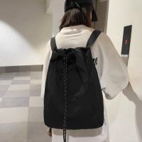 Mochila de nailon de gran capacidad con asa, bolso de hombro con cordón doble, mochila deportiva multifuncional impermeable - details 9