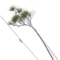 DIY decoración de bonsái, rama de pino Artificial verde, plantas de pino de lujo de plástico, plantas falsas realistas elegantes, decoración para sala de estar - details 7