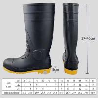 Botas de lluvia Wellington de goma de colores, con punta de acero de seguridad PVC certificado CE impermeable, adecuadas para todas las estaciones - details 3