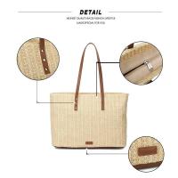 Un bolso vintage de gran volumen en tela de color trigo. Bolso de un hombro para ir al trabajo. Mochila de lujo de alta gama. - details 2