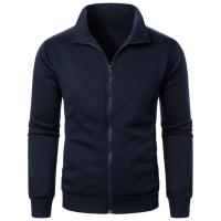Chaqueta deportiva para hombre, informal, con cremallera, cuello levantado, abrigo con capucha, cárdigan, sólido - details 5