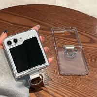 Para Samsung Z Flip 5 6 funda con soporte de anillo fundas de PC transparentes muy claras para Samsung Galaxy Z Flip 5 4 6 ZFlip 6 Z Flip5 - details 1