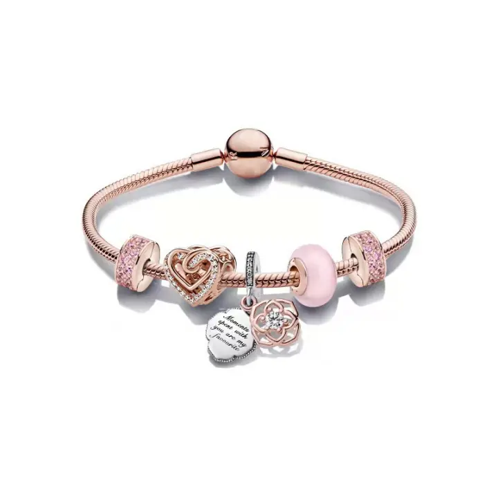 Pulsera Hueco Galaxia, Colección Oro Rosa, Colección Daisy, Regalo De Cumpleaños, Regalo De San Valentín. - 1