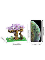 DIY Microparticle Building Set Pink Mini Sakura Tree House Toy Model Decorative Ornament Children's Puzzle Toy - details 5
