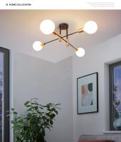 Lámpara colgante de techo moderna para el hogar, luz LED de araña nórdica E27, para dormitorio y sala de estar - details 8
