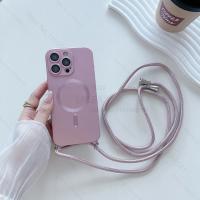Funda con correa de cordón ajustable con revestimiento magnético de lujo para iPhone 15, 13, 12, 11, 14 Pro Max Plus, banda para el cuello con cuerda de nailon con carga inalámbrica - details 15