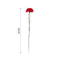 Claveles rojos artificiales de tacto Real, manualidades DIY, 54cm, flor de clavel de simulación, plantas falsas hechas a mano realistas, aniversario - details 0