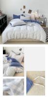 Funda de Edredón de Estilo a Cuadros Cubierta de Cama Doble Cara Material Amigable con la Piel - details 10