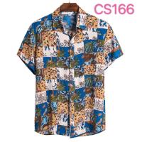 Camisa ajustada de manga corta para hombre, ropa informal con estampado grande, novedad de verano, 2021 - details 8