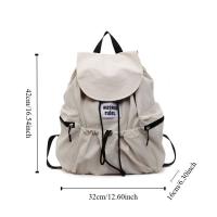 Mochilas simples de Color sólido con cordón, bolsos de hombro fruncidos de nailon de gran capacidad, mochila escolar informal ligera para estudiantes, viaje - details 0