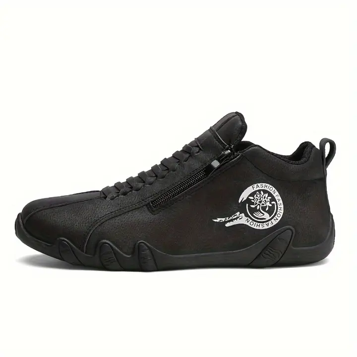 Zapatillas Deportivas Casuales para Hombres Alta Media con Cordones, Forro de Tela Transpirable, Suela de PVC Duradera para Correr, Senderismo y Atuendo Casual - 1