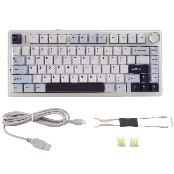 AULA-Teclado mecánico F75 80, inalámbrico, Bluetooth, PBT, para juegos - 1