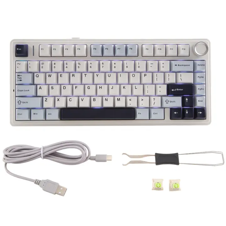 AULA-Teclado mecánico F75 80, inalámbrico, Bluetooth, PBT, para juegos - 1