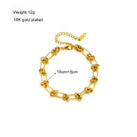 Pulsera de acero inoxidable 316L Estilo novedoso para mujeres Pulsera de oro antioxidante - details 0