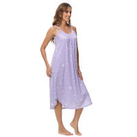 2025 Ropa de verano nueva, ropa de casa, ropa de mujer europea, camisón sexy con tirantes cómodos y de gran vuelo. - details 19