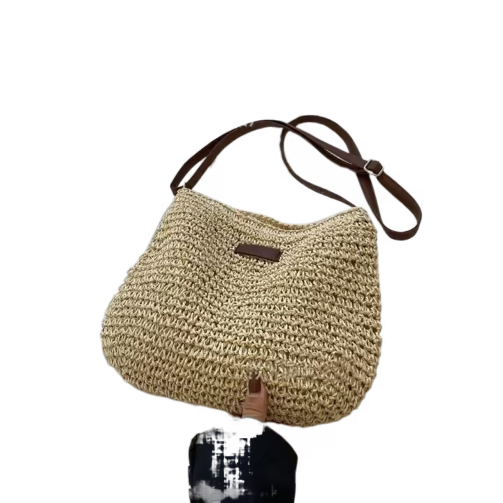 Bolsos nuevos Bolsos de hombro para mujer Bolso de mano Bolso de playa Bolso tejido de paja Monederos de punto de paja - 1