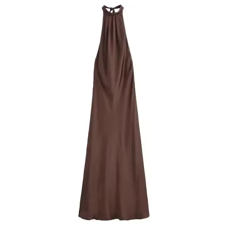 2024 Vestidos nuevos Verano Chic Elegante Fiesta Calle Juvenil Mujer Vestido largo de moda con cuello delgado - 1