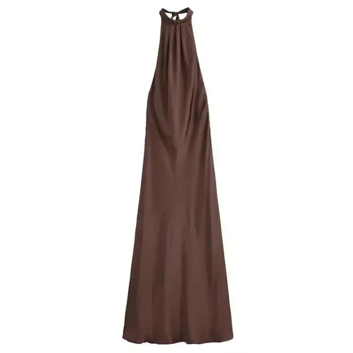 2024 Vestidos nuevos Verano Chic Elegante Fiesta Calle Juvenil Mujer Vestido largo de moda con cuello delgado - 1