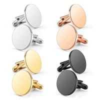 Gemelos blancos redondos de acero inoxidable pulido con espejo para hombre, accesorios de vestir, joyería DIY, 15mm/18mm/120mm, venta al por mayor, - details 3