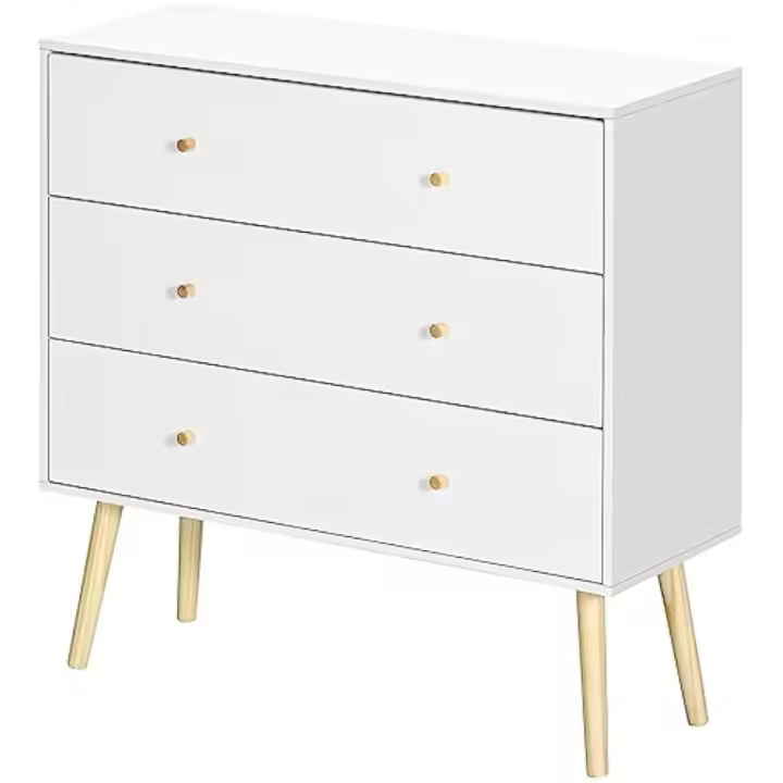 Cajonera Sinfonía de Madera Comodidad de 3 Cajones para Dormitorio Diseño Antivuelco Carga de 70 kg - 1