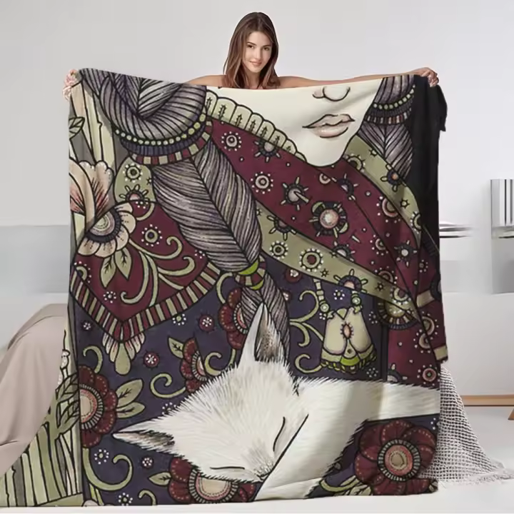 Manta de Franela Cómoda Cubierta de Cama Zen Japonesa No Desprendible Ideal para Trabajadores de Oficina, Ancianos, Baño en Silla de Ruedas - 1