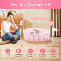 Cuna eléctrica con Bluetooth para bebé, cuna mecedora, cama infantil portátil, adecuada para bebés de 0 a 18 meses y dentro de 55,11 libras - details 4