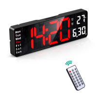 ORIA Reloj de Pared Digital, 13'' Reloj de Pared LED, Reloj de Mesa LED con Control Remoto, Pantalla de Fecha/Hora/Temperatura, Atenuador de Brillo, Temporizador, 2 Alarmas - details 6