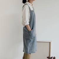 Delantal vaquero a prueba de aceite para mujer, delantales extendidos elegantes Unisex para camarero con bolsillos, delantal suave para tienda de flores para artistas, tienda de flores - details 1