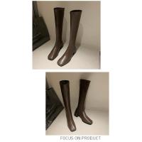 Botas De Tacón Cuadrado De Moda Para Mujer, Botas De Cabeza Cuadrada De Tacón Alto De Pila Alta - details 23
