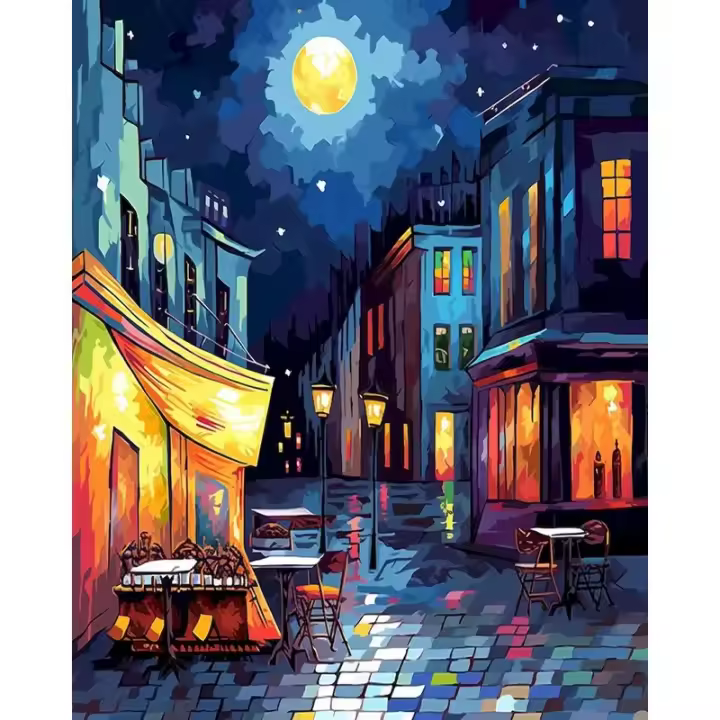 Ruopoty-pintura acrílica al óleo para adultos, imagen de colores sobre paisaje numérico, para decoración del hogar - 1